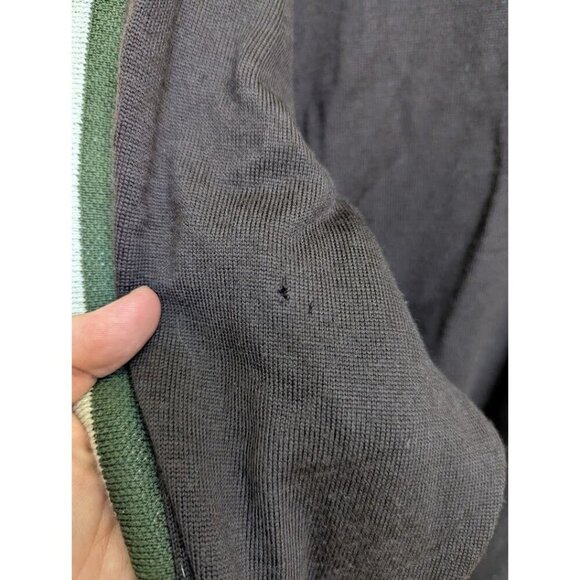 Icebreaker Sport Merino Wool Mens XL 1/4 Zip Pullover Sweater Top Brown Striped - Picture 10 of 10